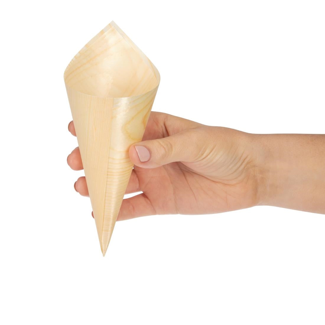 Fiesta Compostable Wooden Canape Cones 75mm (100 Pack)