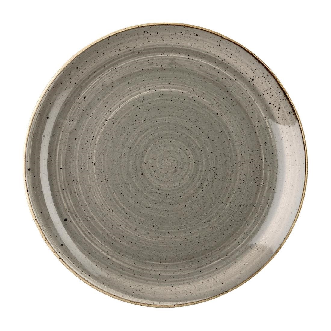 Churchill Stonecast Round Coupe Plates Peppercorn Grey 185mm