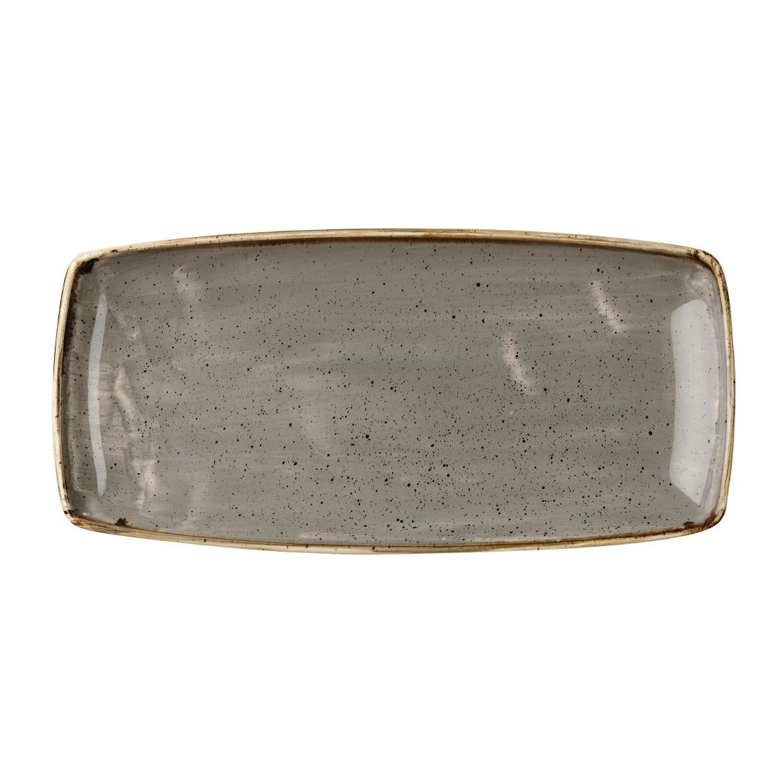 Churchill Stonecast Rectangular Plates Peppercorn Grey 295 x 150mm