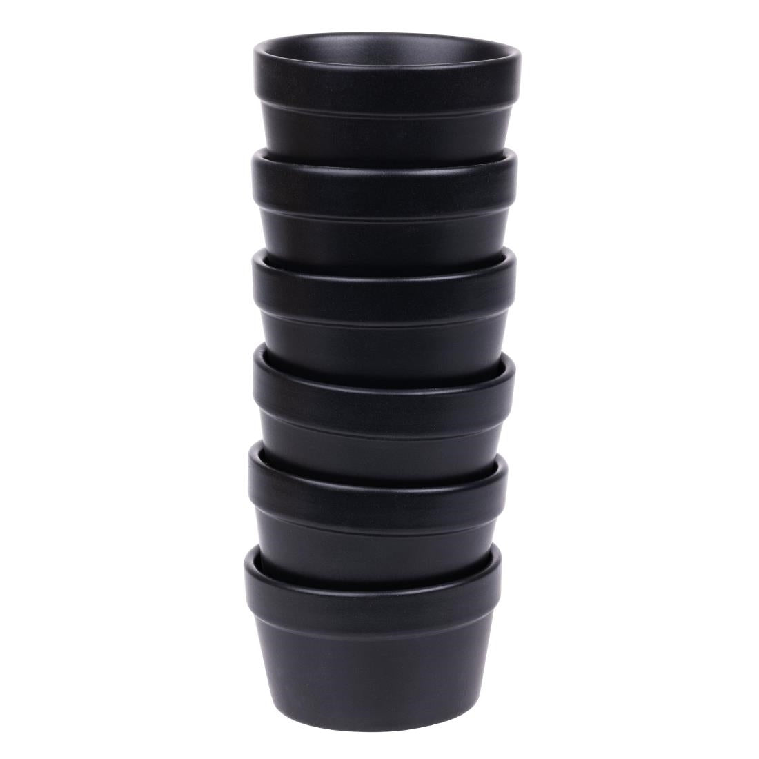 Olympia Mediterranean Ramekins Black 77mm (6 Pack)