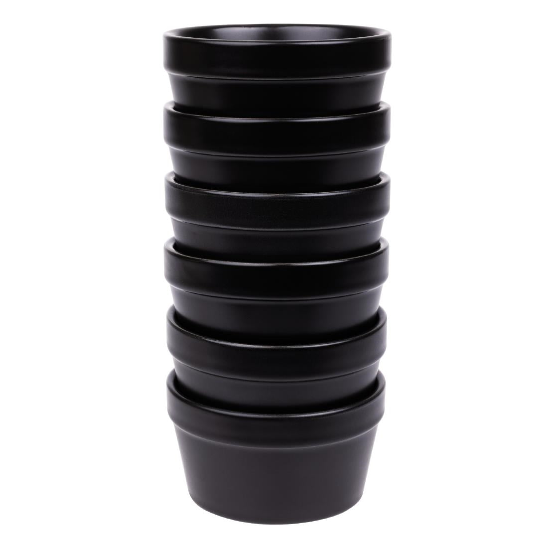 Olympia Mediterranean Ramekins Black 95mm (6 Pack)
