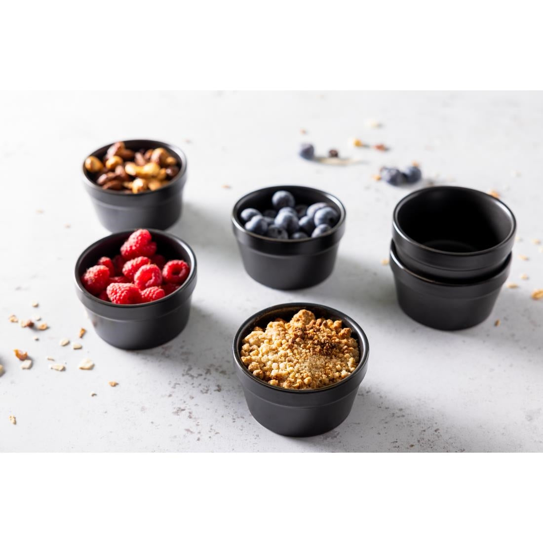 Olympia Mediterranean Ramekins Black 95mm (6 Pack)