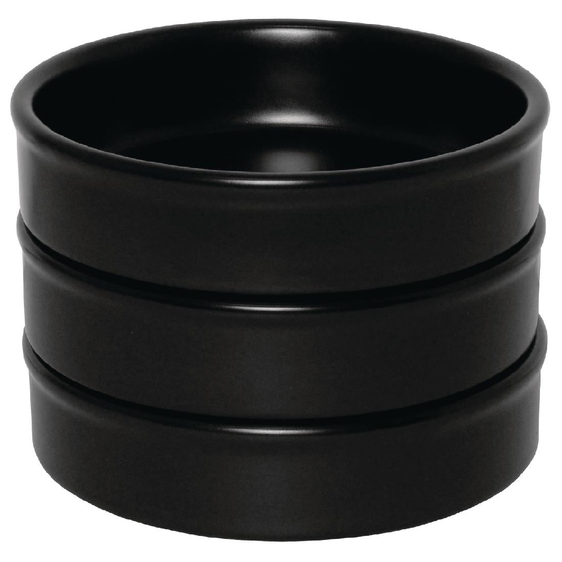 Olympia Mediterranean Stackable Dishes Black 134mm (6 Pack)