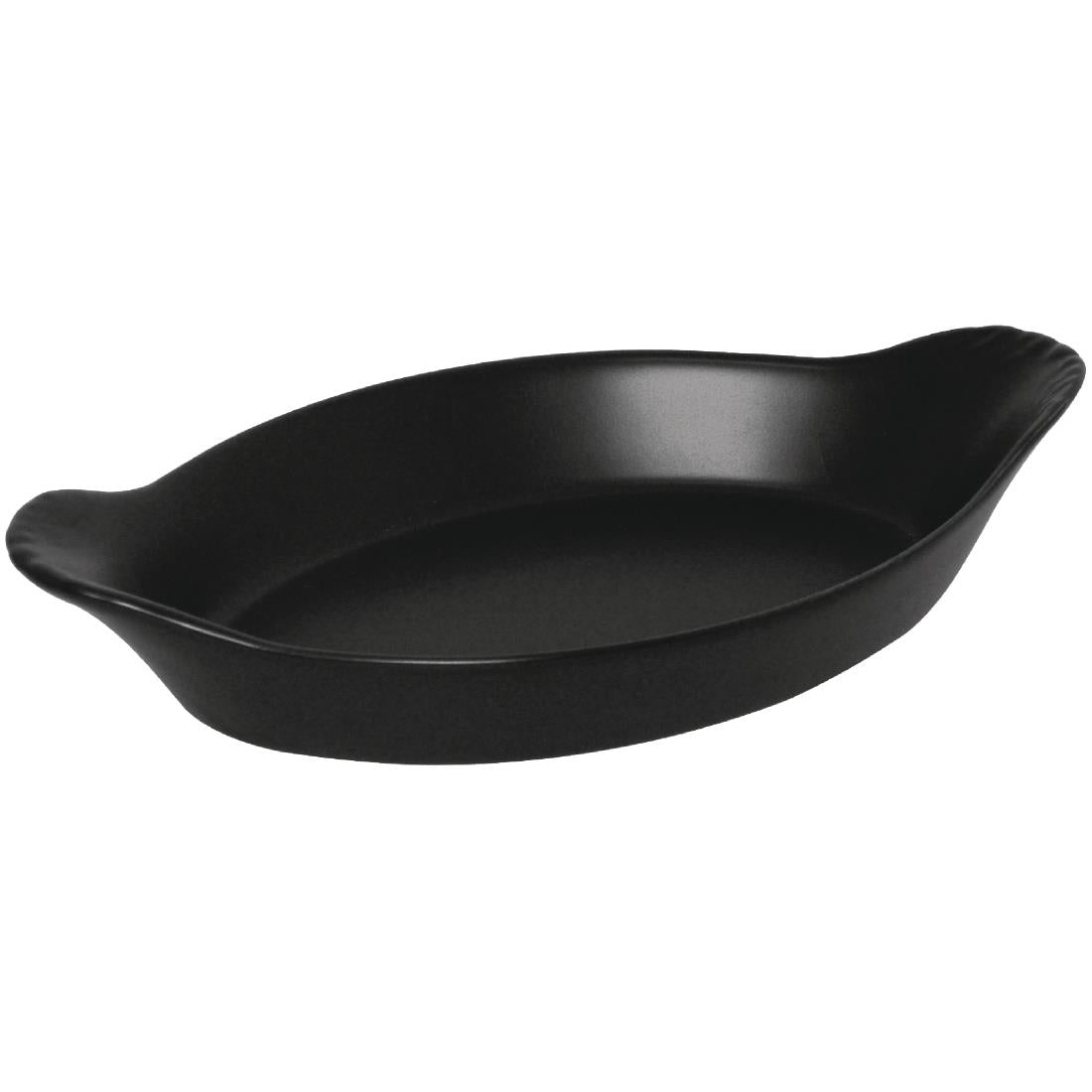 Olympia Mediterranean Oval Eared Dishes Black 204x118mm (6 Pack)