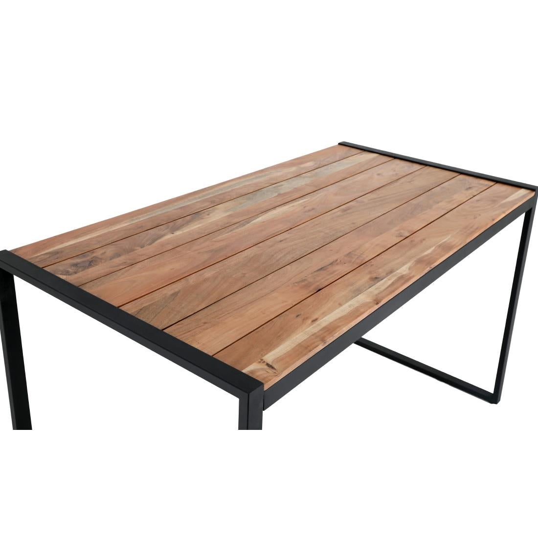 Bolero Steel and Acacia Industrial Bar Table 1800x900mm