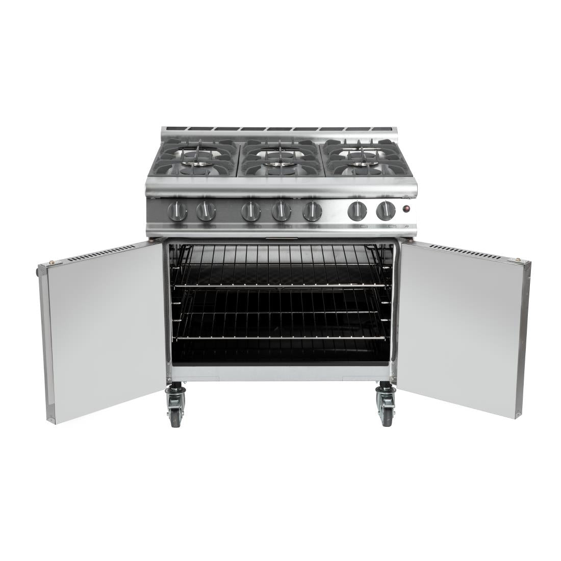 Falcon 6 Burner Dominator Plus Oven Range G3101 Propane Gas with Castors