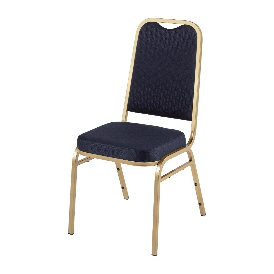Bolero Square Back Banquet Chairs Blue & Gold (4 Pack)