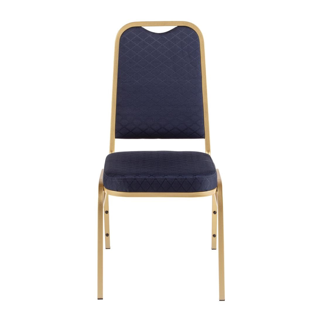 Bolero Square Back Banquet Chairs Blue & Gold (4 Pack)