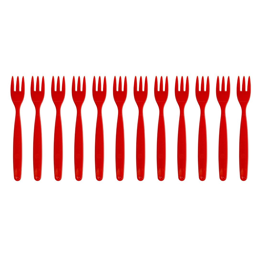 Olympia Kristallon Polypropylene Forks Red (12 Pack)