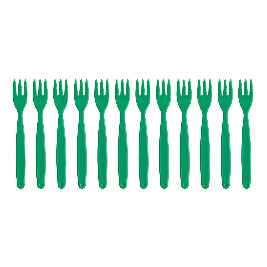 Olympia Kristallon Polypropylene Forks Green (12 Pack)