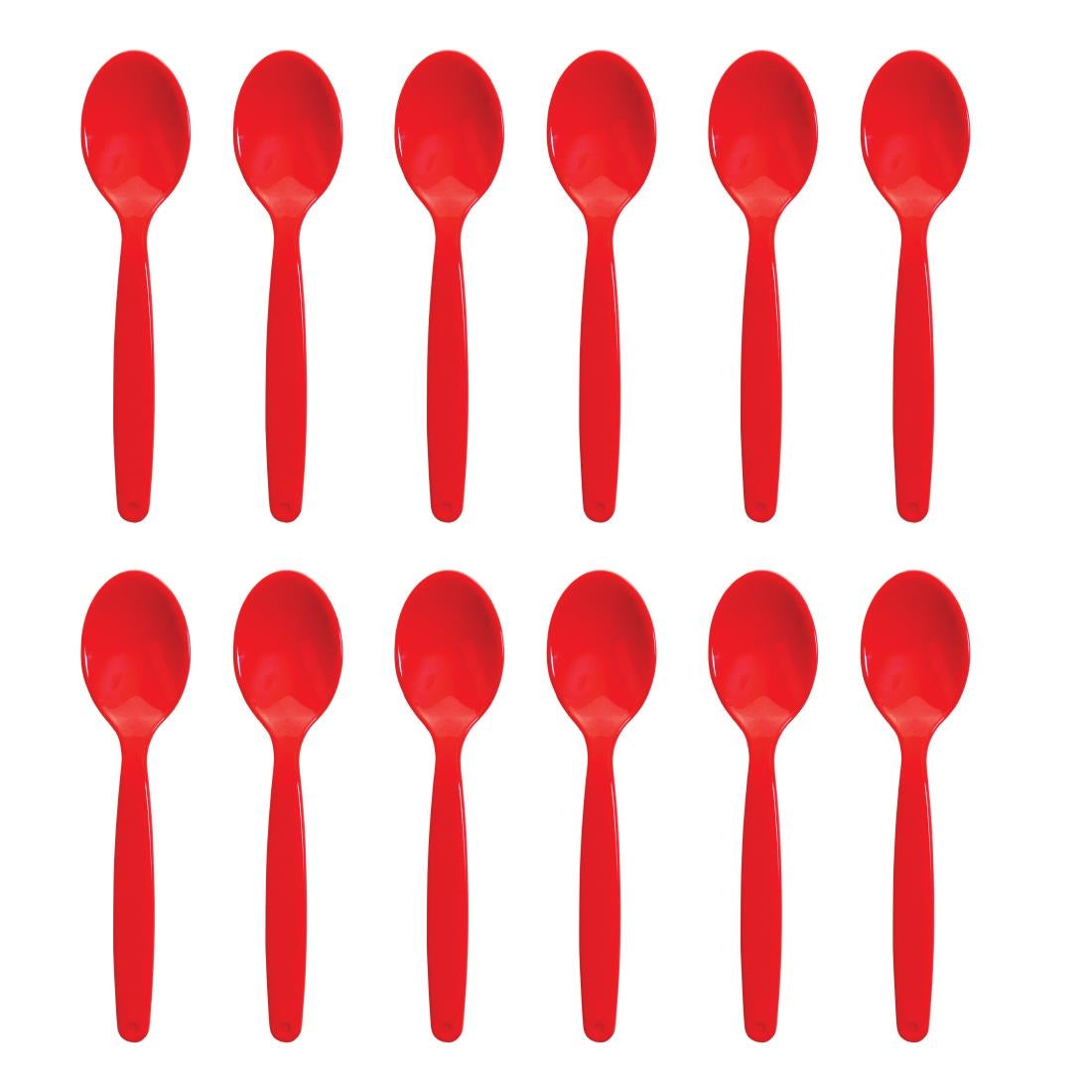Olympia Kristallon Polypropylene Spoons Red (12 Pack)