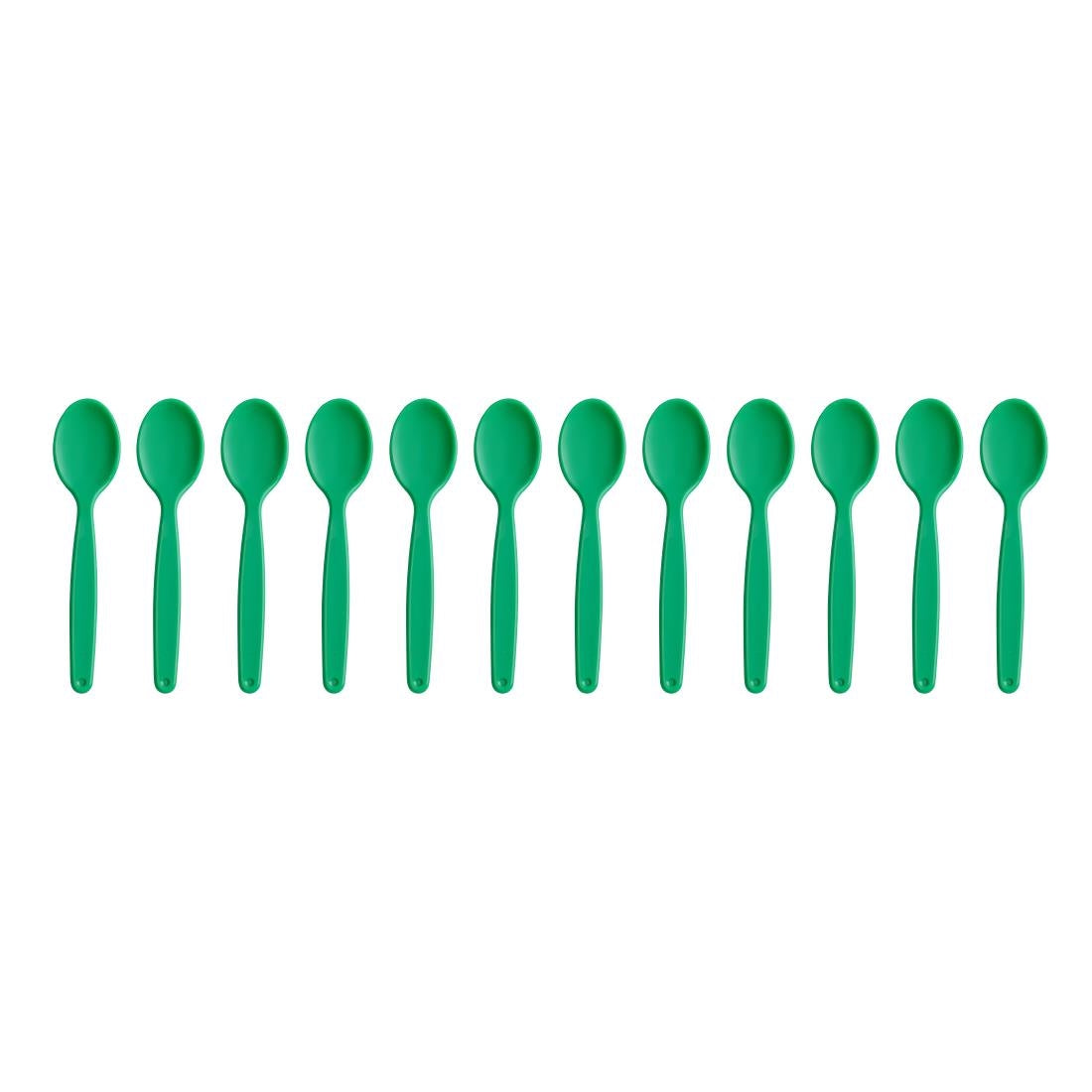 Olympia Kristallon Polypropylene Spoons Green (12 Pack)