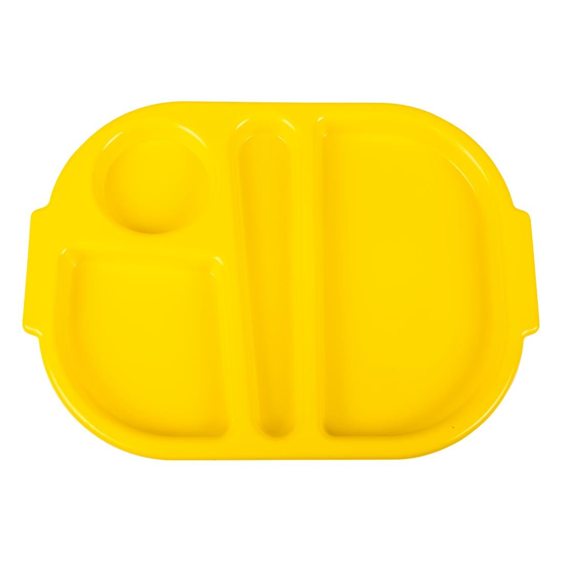 Olympia Kristallon PP Oval Compartment Food Tray Yellow 321mm