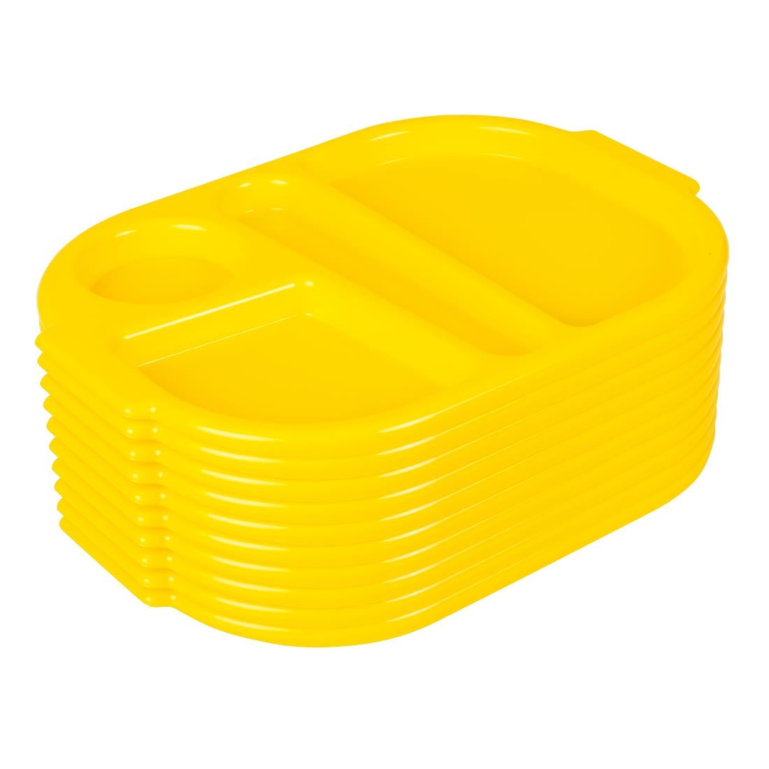 Olympia Kristallon PP Oval Compartment Food Tray Yellow 321mm