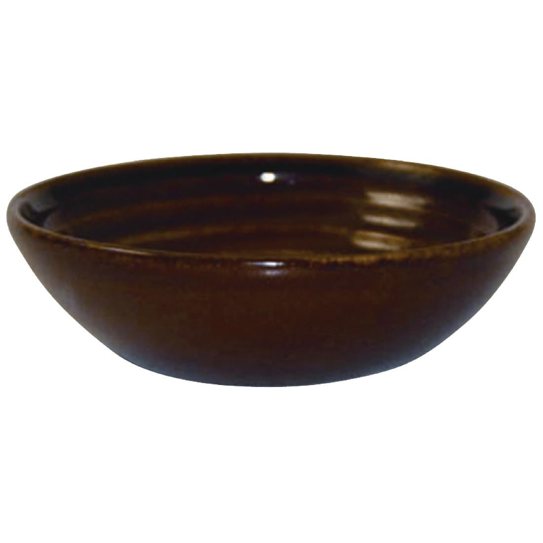 Churchill Bit on the Side Brown Ripple Dip Dishes 113mm (12 Pack)