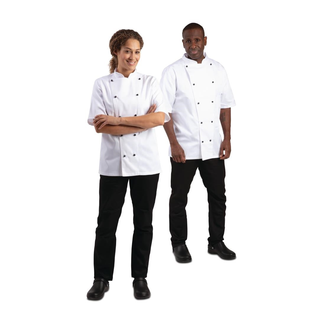 Whites Chicago Unisex Chef Jacket Short Sleeve White S