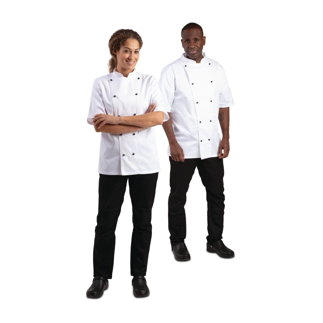 Whites Chicago Unisex Chef Jacket Short Sleeve White L
