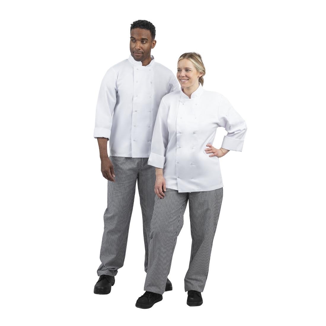 Whites Unisex Vegas Chefs Trousers Black and White Check M
