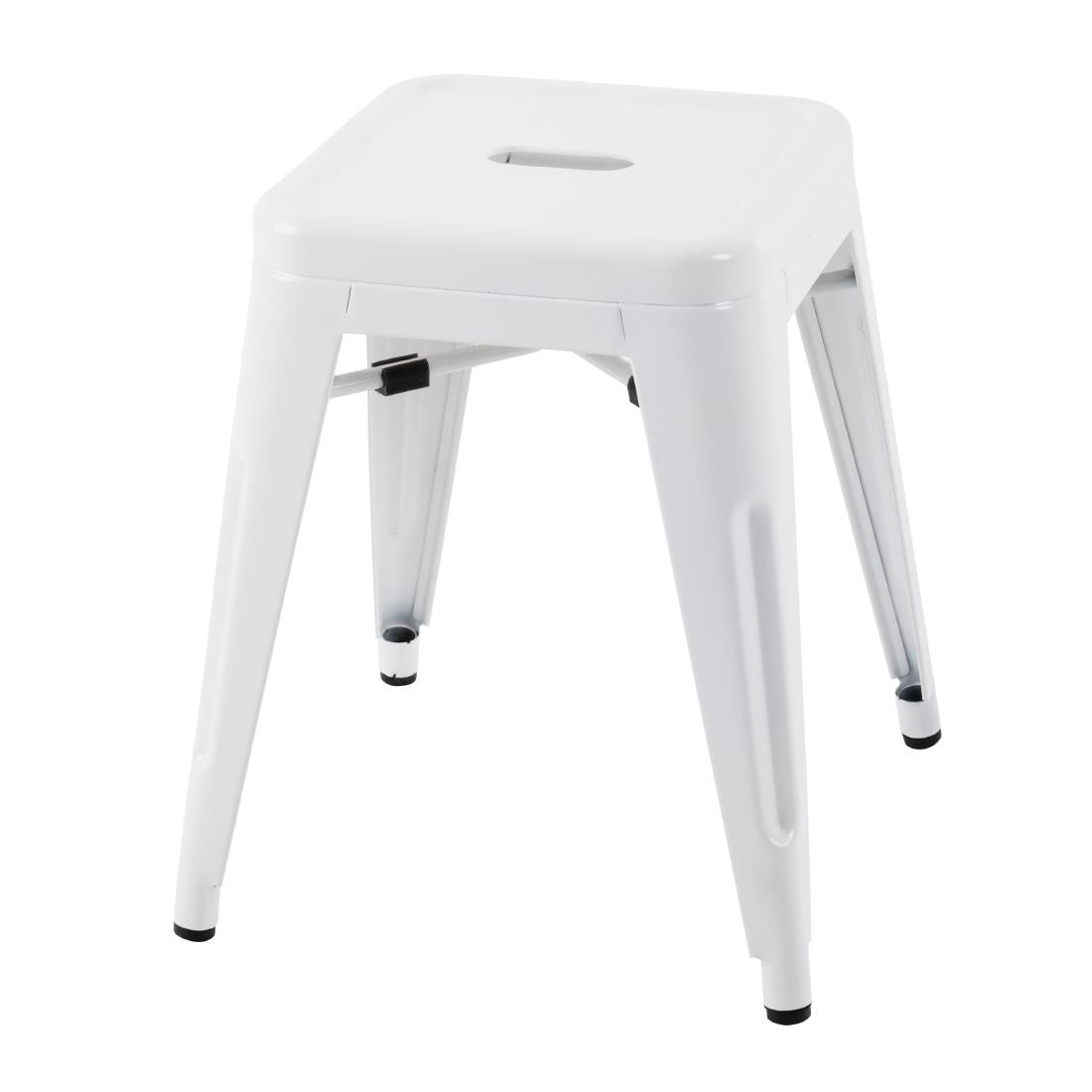 Bolero Bistro Steel Low Stools White (4 Pack)