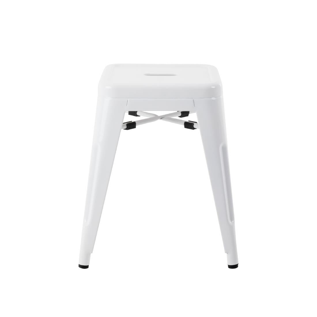 Bolero Bistro Steel Low Stools White (4 Pack)