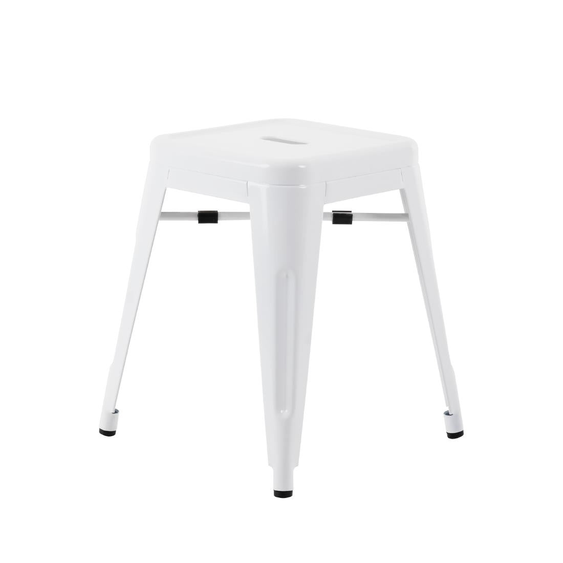 Bolero Bistro Steel Low Stools White (4 Pack)