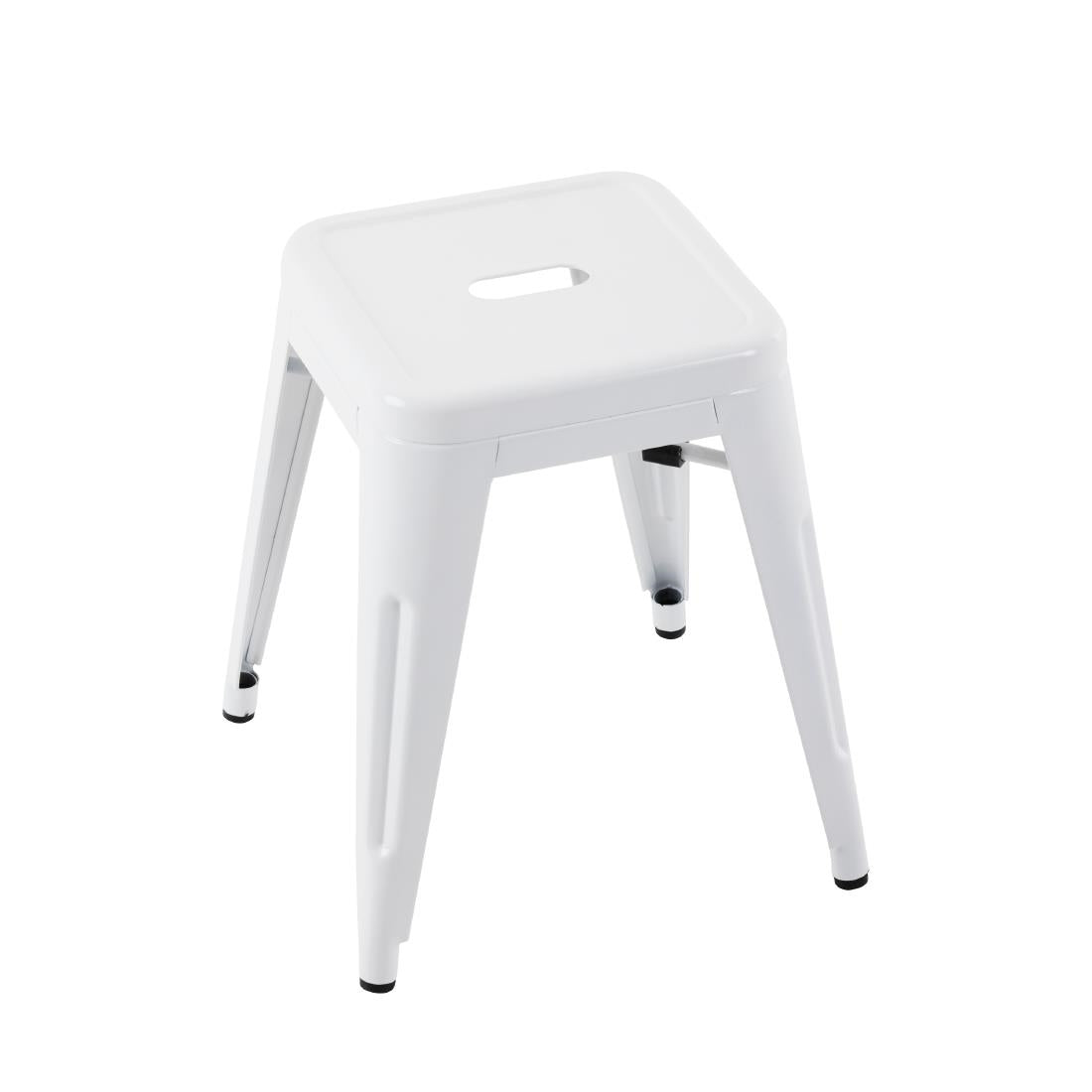 Bolero Bistro Steel Low Stools White (4 Pack)