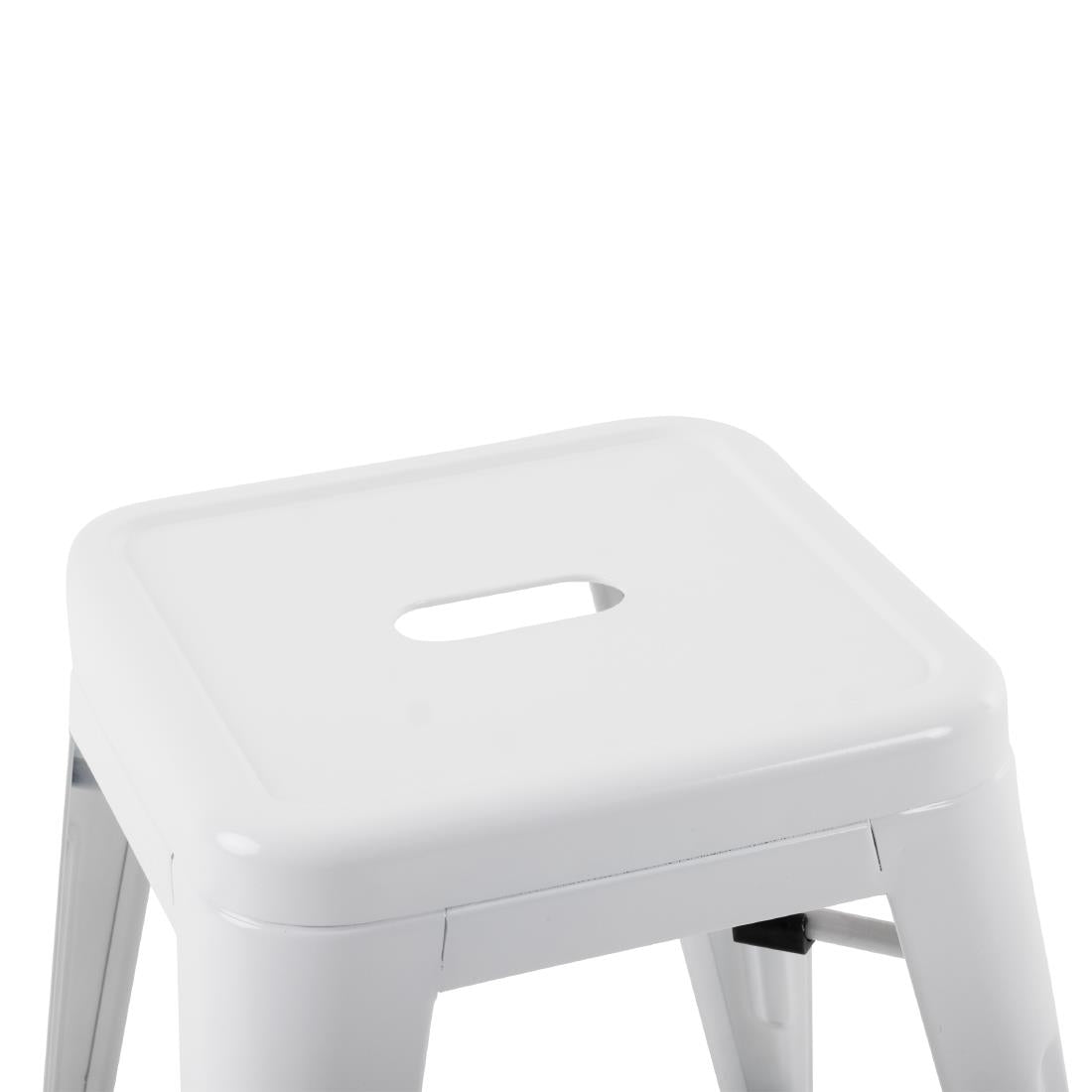 Bolero Bistro Steel Low Stools White (4 Pack)