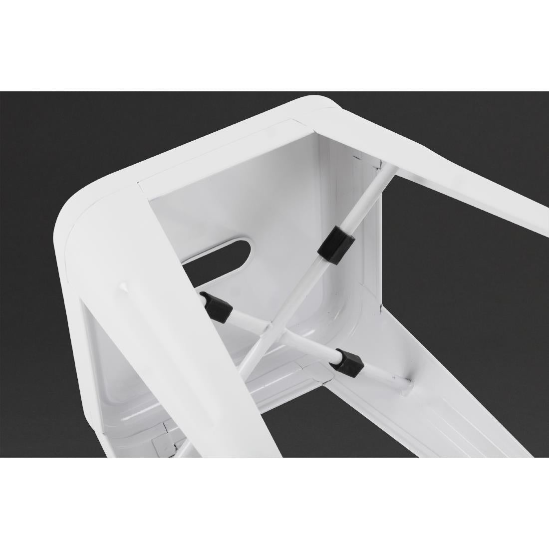 Bolero Bistro Steel Low Stools White (4 Pack)