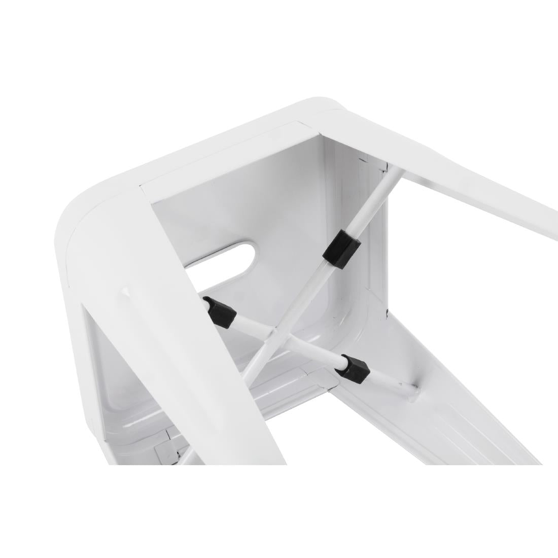 Bolero Bistro Steel Low Stools White (4 Pack)