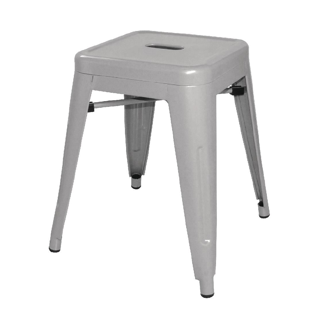 Bolero Bistro Galvanised Steel Low Stool (4 Pack)