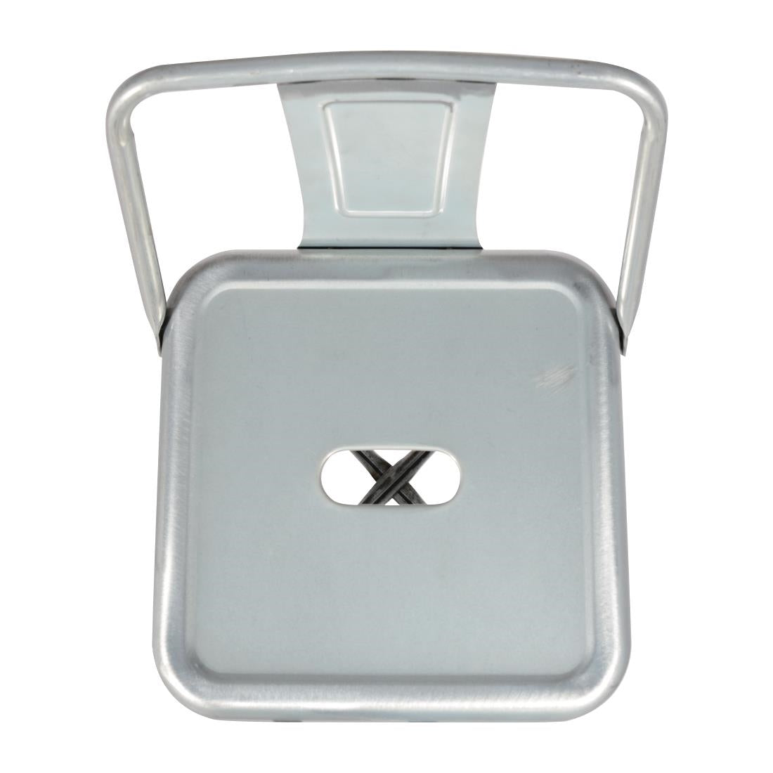 Bolero Bistro Galvanised Steel High Stool with Backrest (4 Pack)