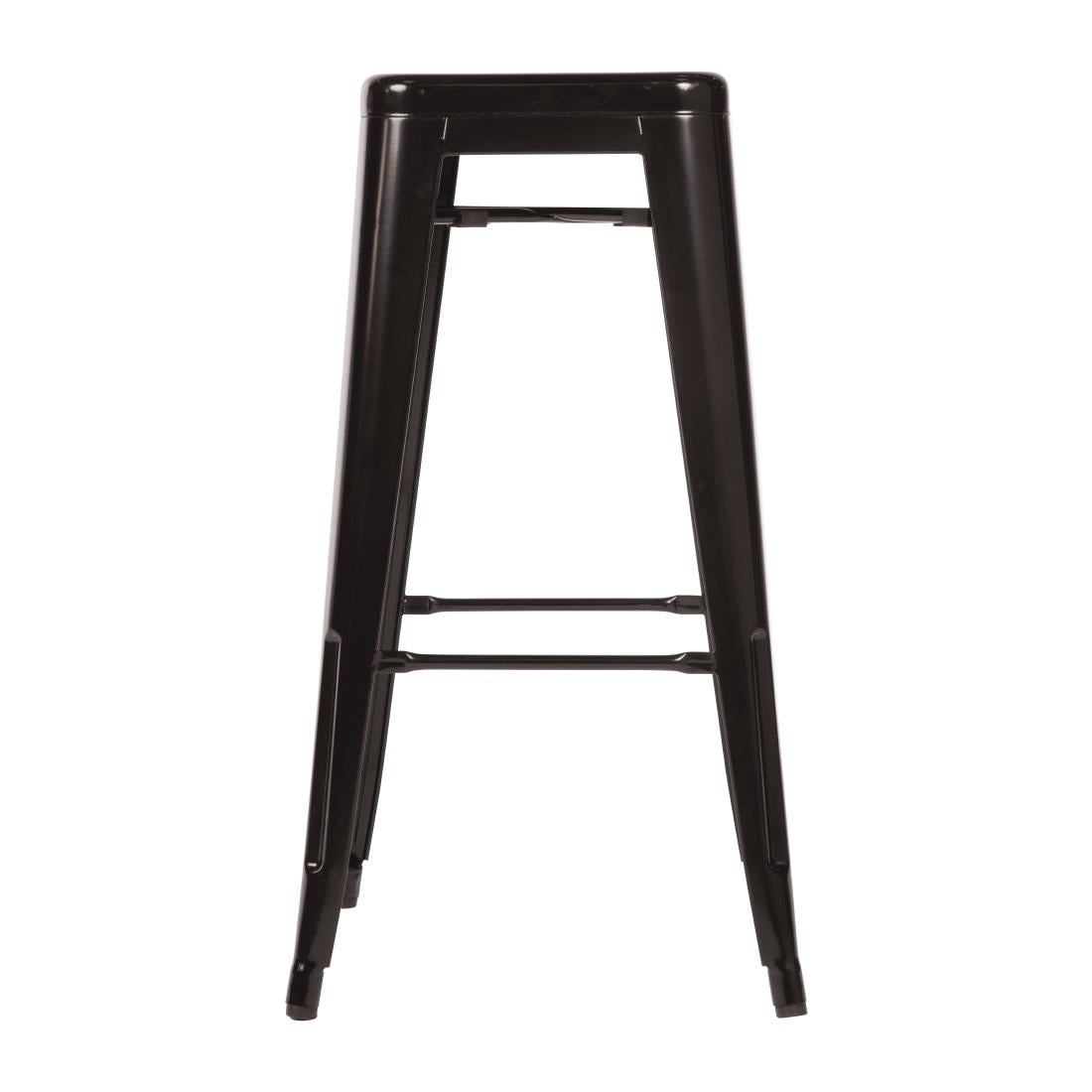 Bolero Bistro Steel High Stool Black (4 Pack)
