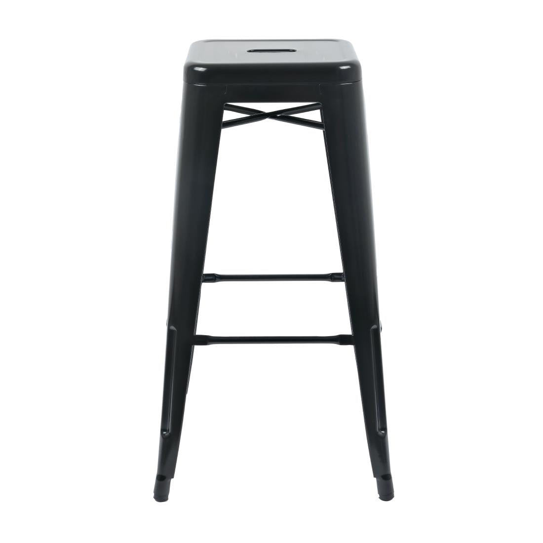 Bolero Bistro Steel High Stool Black (4 Pack)