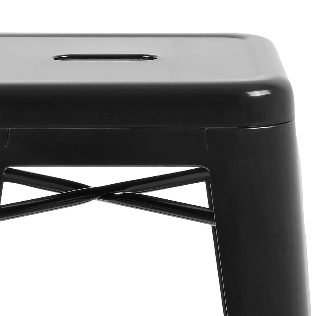 Bolero Bistro Steel High Stool Black (4 Pack)