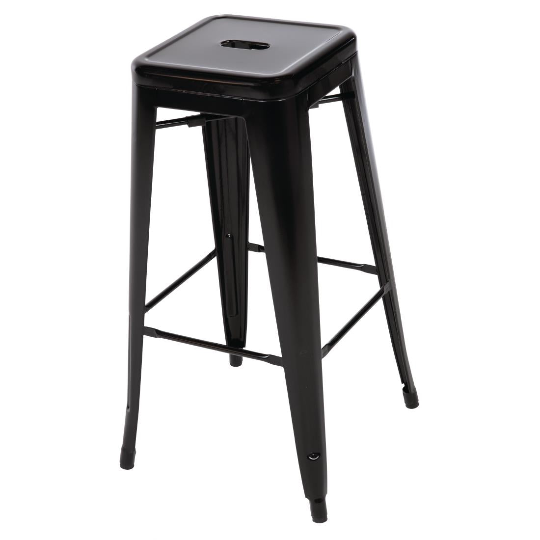 Bolero Bistro Steel High Stool Black (4 Pack)
