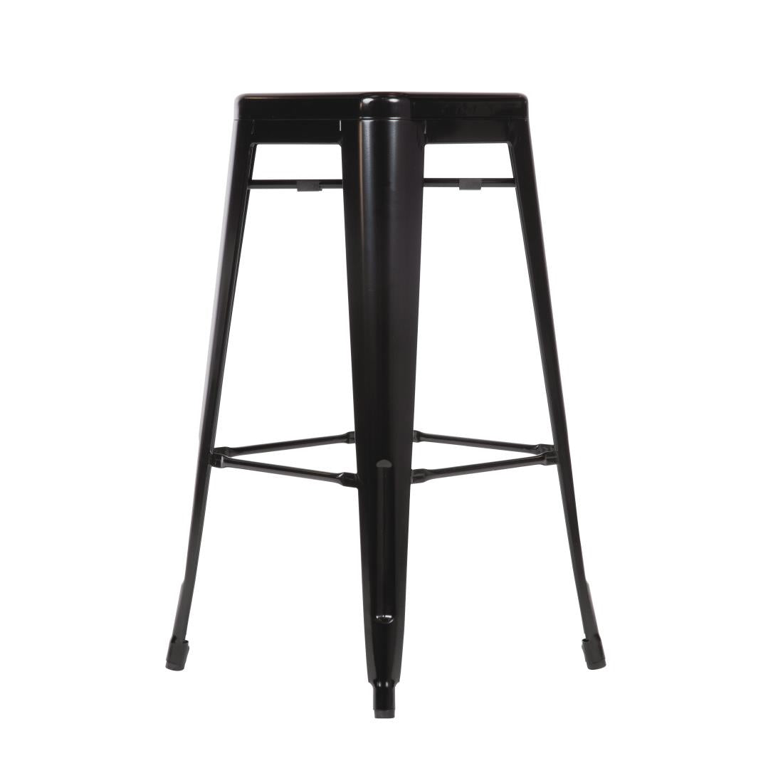 Bolero Bistro Steel High Stool Black (4 Pack)