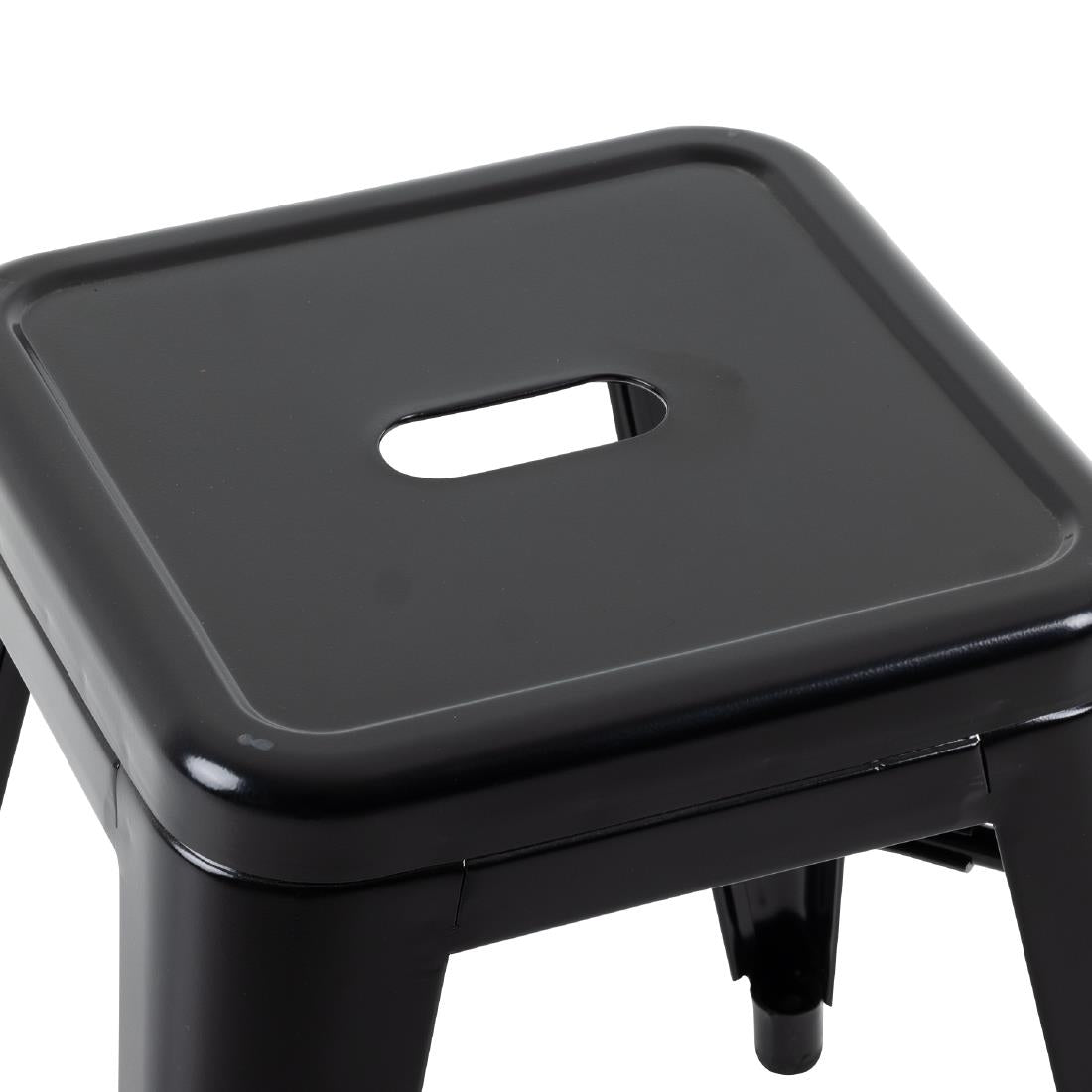 Bolero Bistro Steel High Stools Black (4 Pack)
