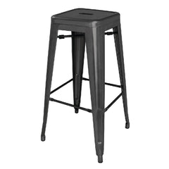 Bolero Bistro Steel High Stool Black (4 Pack)