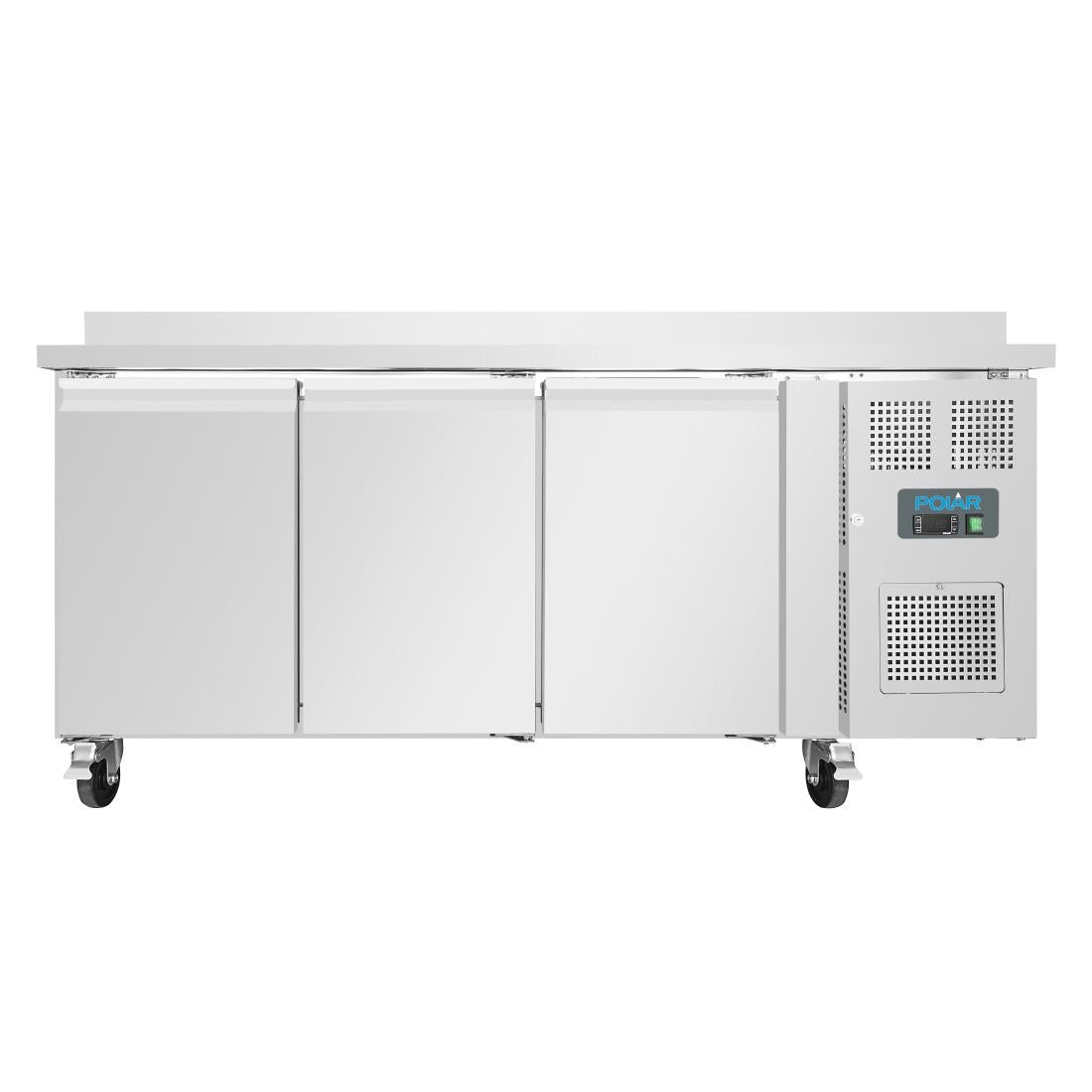 Polar U-Series Triple Door Counter Freezer with Upstand 417Ltr