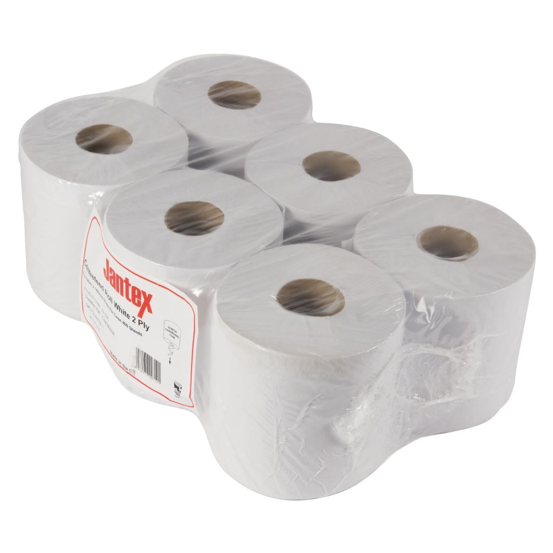 Jantex Centrefeed White Rolls 2-Ply 120m (6 Pack)