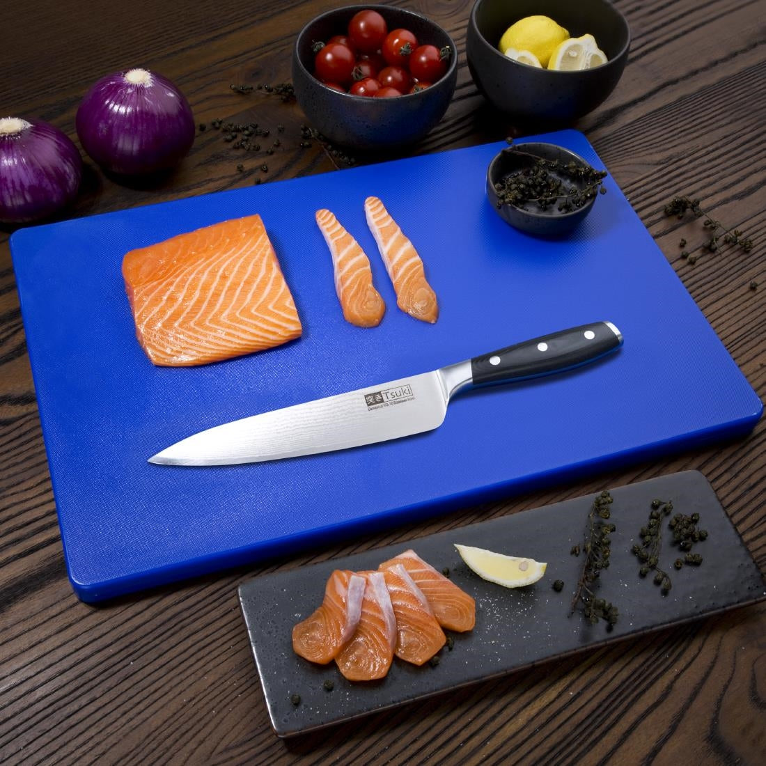 Hygiplas Thick Low Density Blue Chopping Board 450x300x20mm