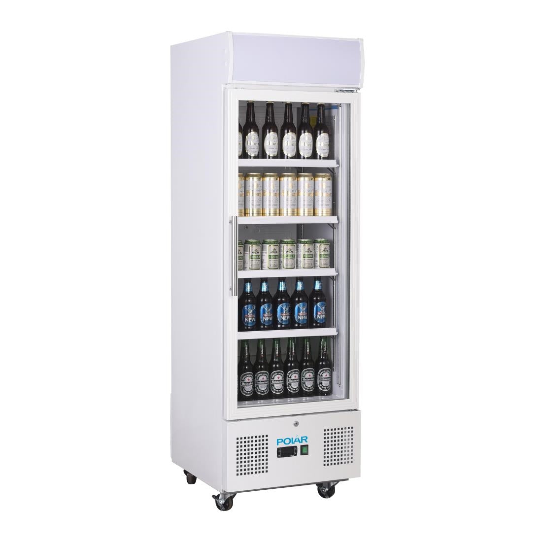 Polar G-Series Upright Display Fridge 218Ltr White