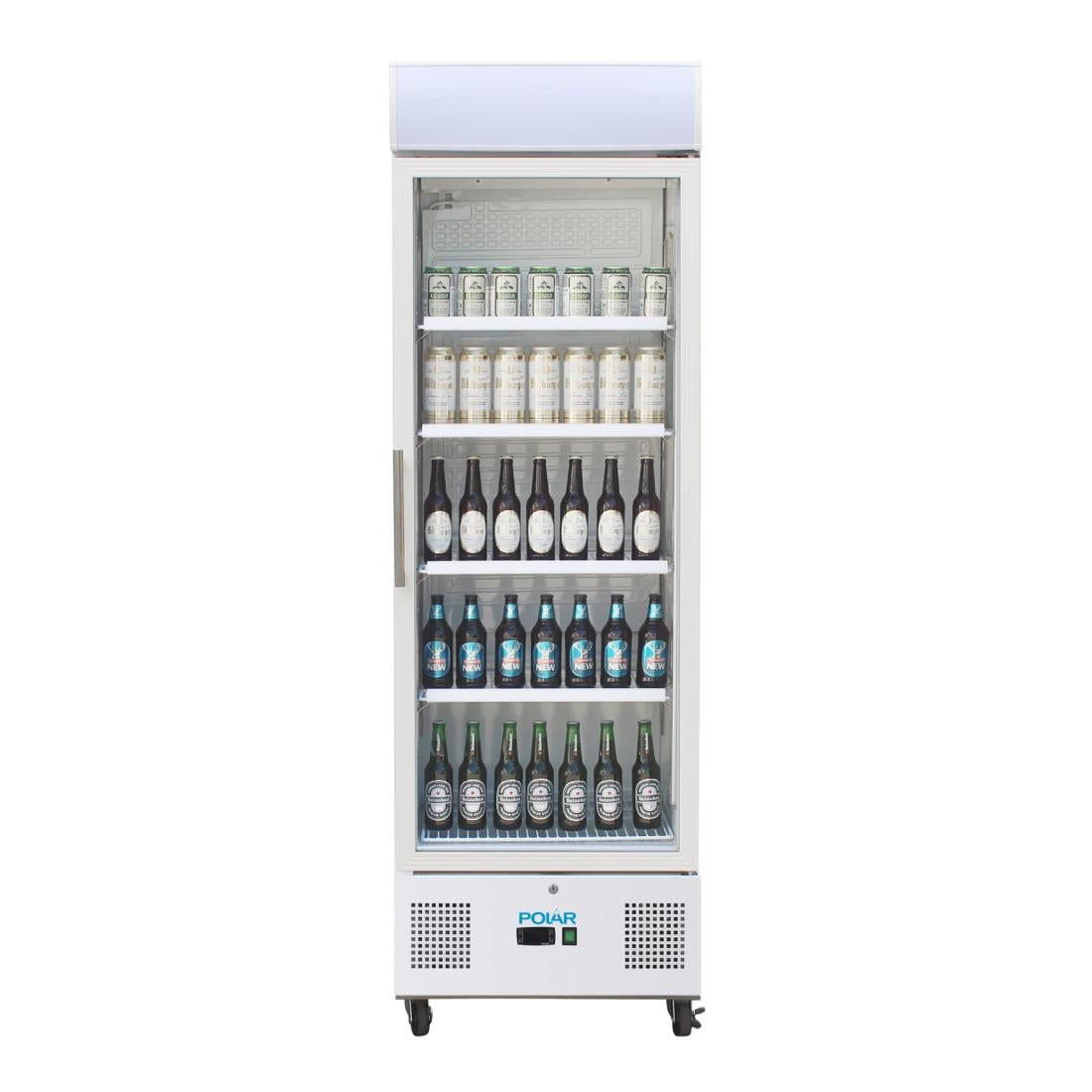 Polar G-Series Upright Display Fridge 368Ltr White