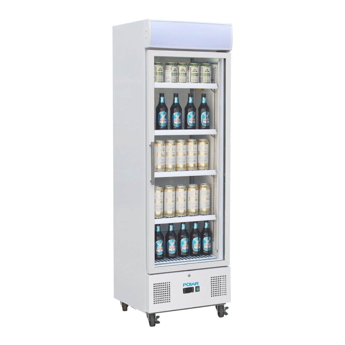 Polar G-Series Upright Display Fridge 368Ltr White