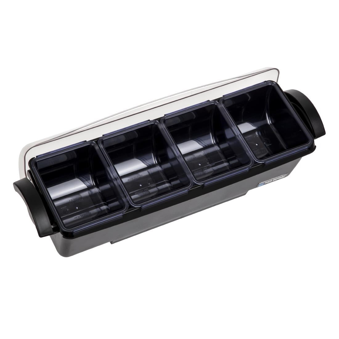 San Jamar 4 Tray Condiment Holder Black