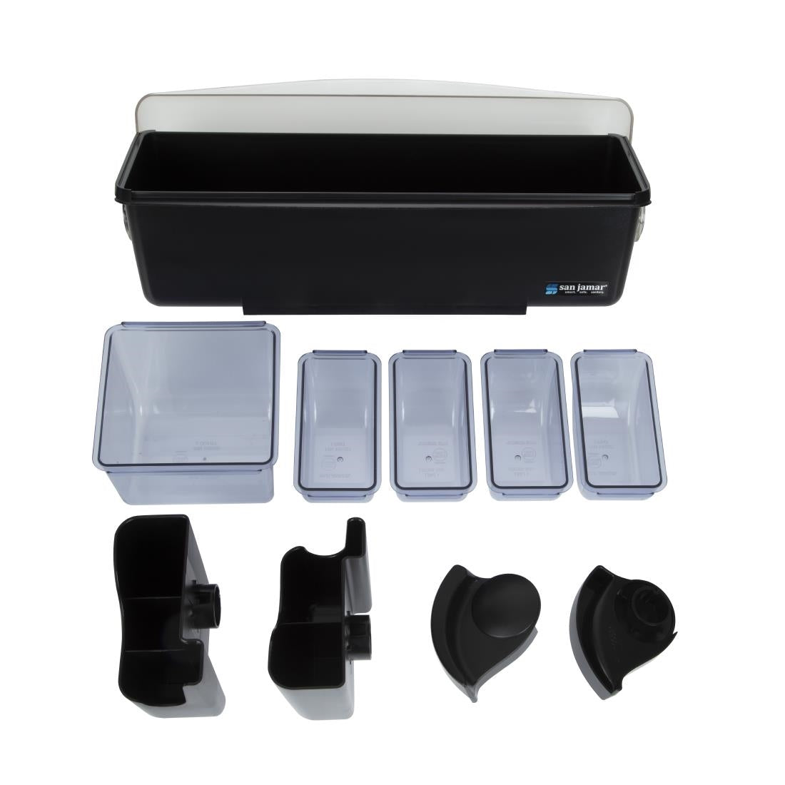 San Jamar 5 Tray Dome Condiment Dispenser Black