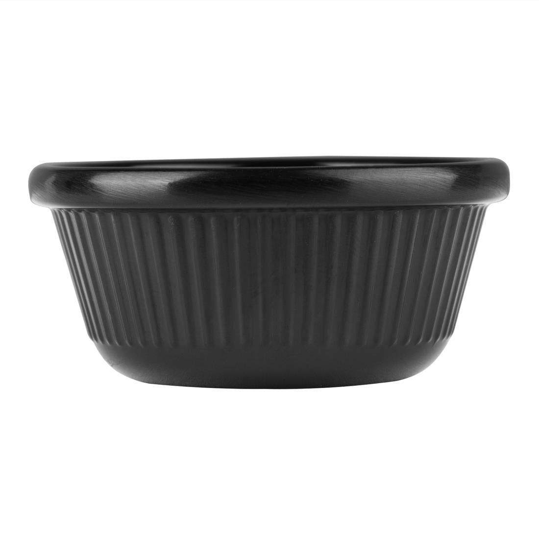Olympia Kristallon Melamine Fluted Ramekins Black 57mm (12 Pack)