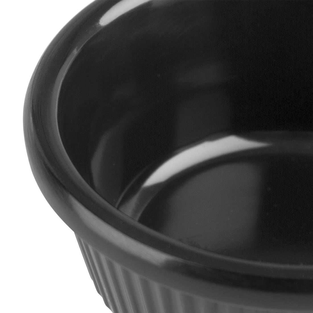 Olympia Kristallon Melamine Fluted Ramekins Black 57mm (12 Pack)