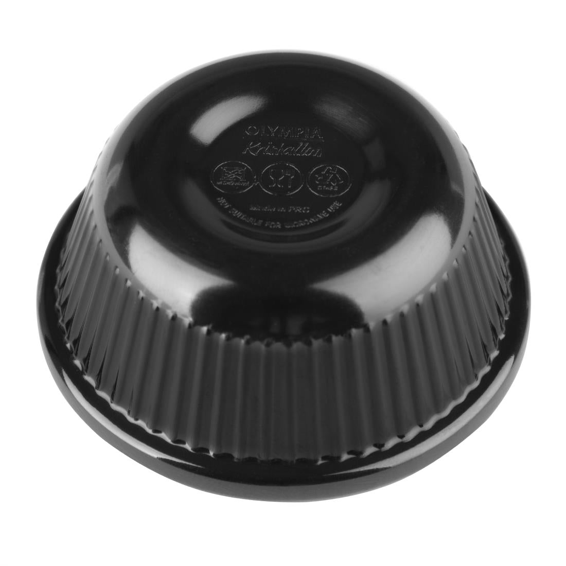 Olympia Kristallon Melamine Fluted Ramekins Black 57mm (12 Pack)