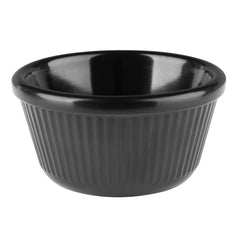 Olympia Kristallon Melamine Fluted Ramekins Black 76mm (12 Pack)